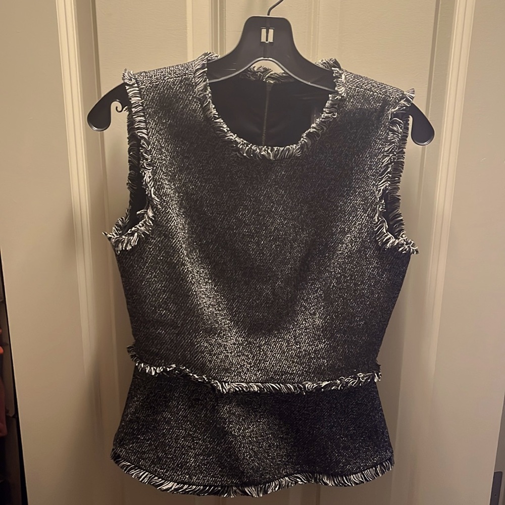 BCBGMAXAZRIA-fringe peplum
